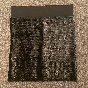 Black Sequin Mini Skirt